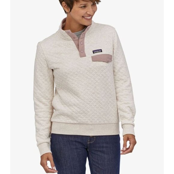 Patagonia NWT Organic Cotton Quilt Snap-T Pullover Dyno White/Hazy Purple Large - Picture 1 of 9